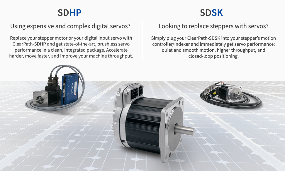 Brushless servo motors; builtin encoder/drive 257